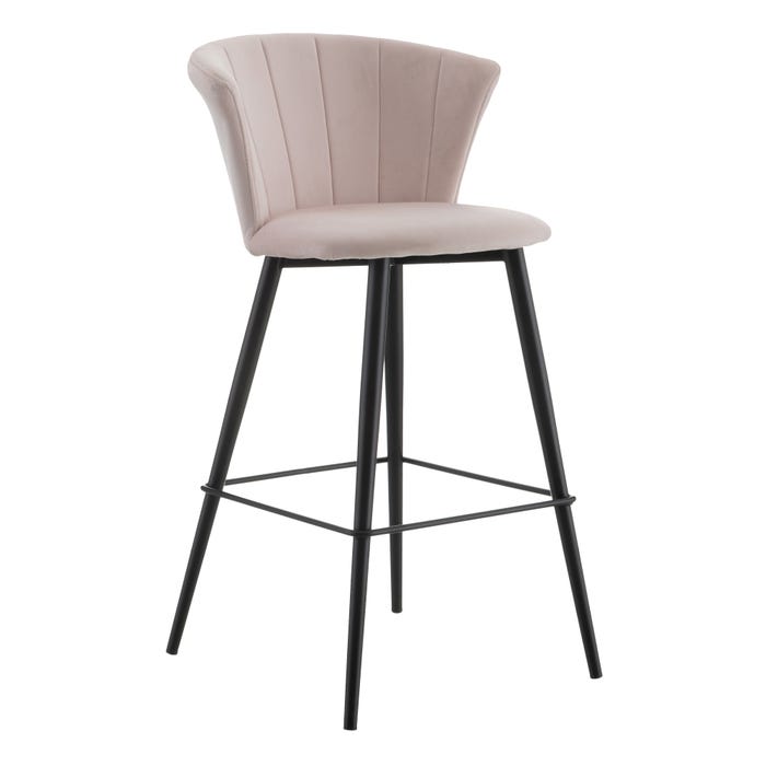 Coppia Sgabelli PERLA rosa base nera X - immagine 2