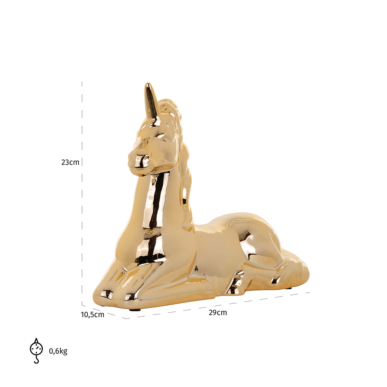 Unicorno decorativo dorato - immagine 2
