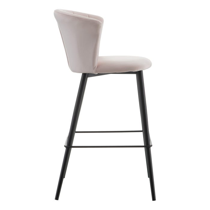 Coppia Sgabelli PERLA rosa base nera X - immagine 3