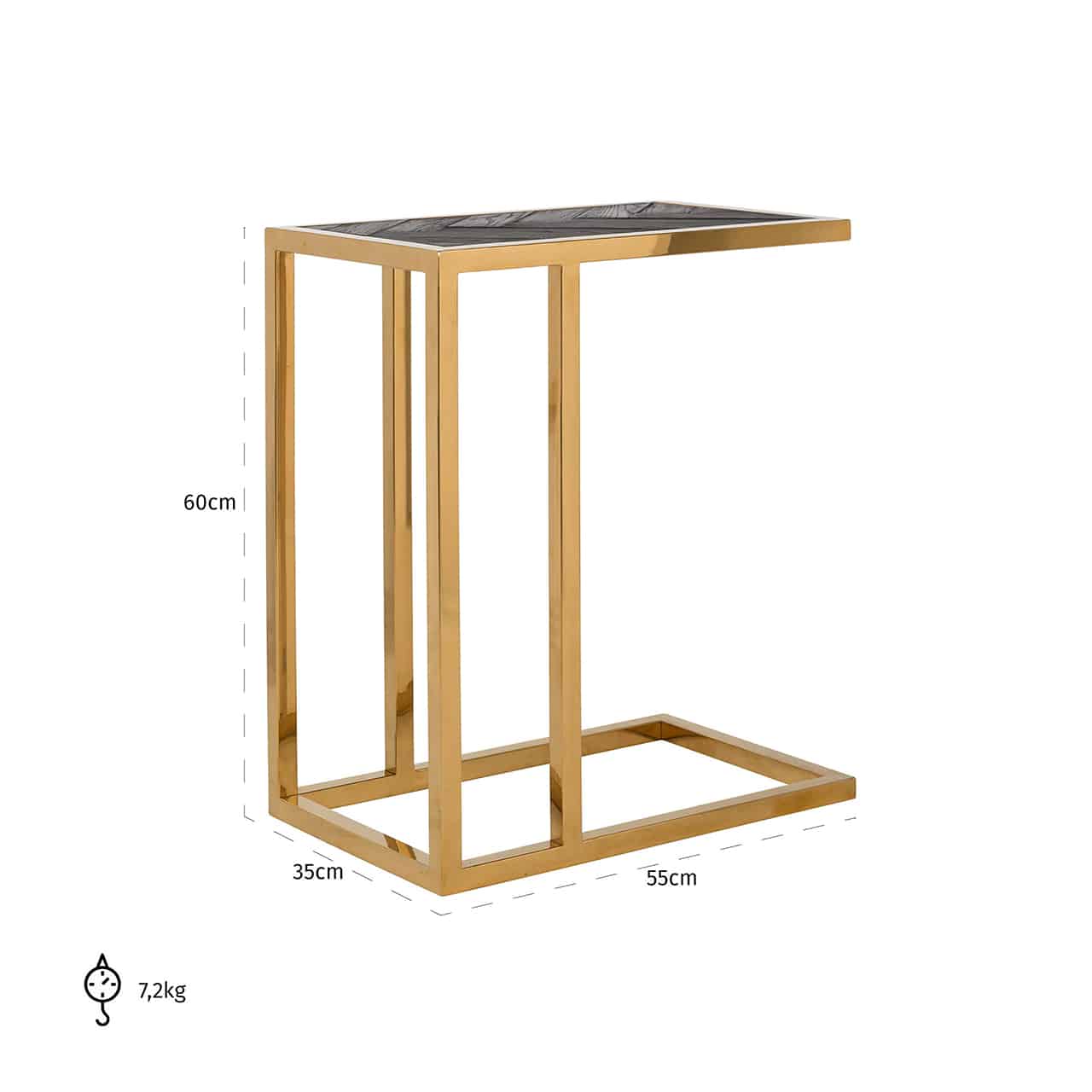 Tavolino da divano blackbone oro - immagine 4