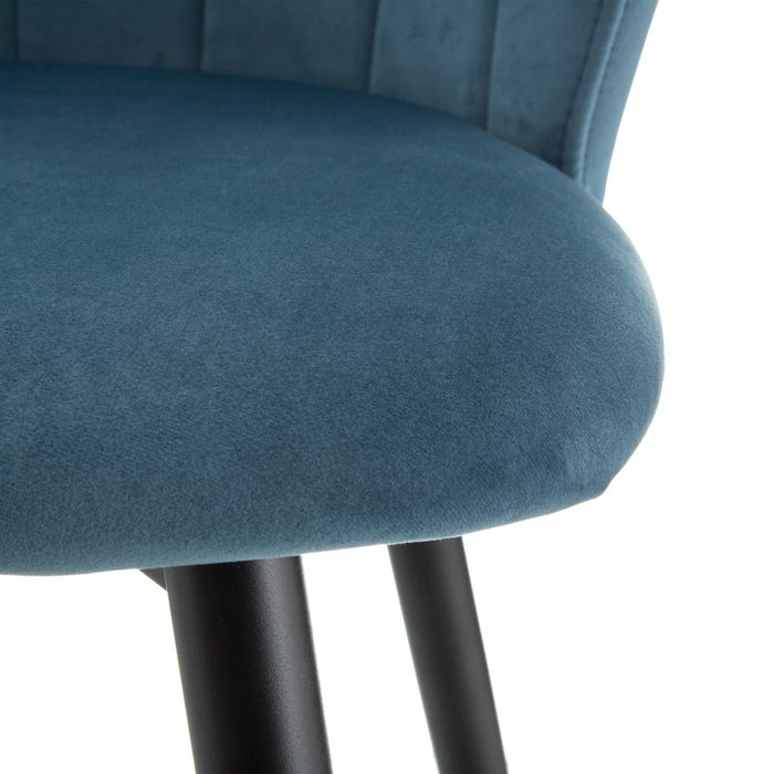 Coppia Sgabelli PERLA blu base nera X - immagine 4