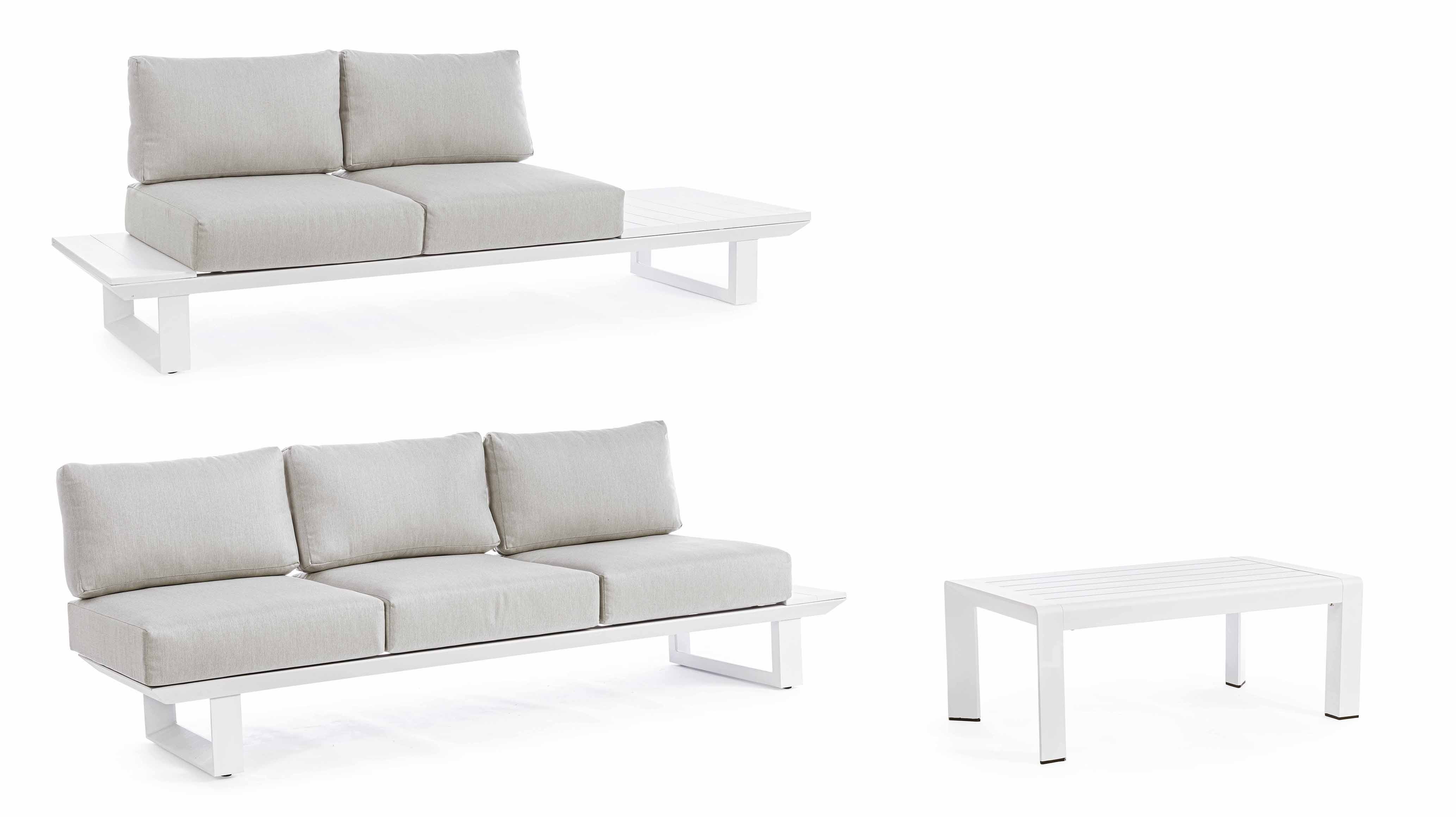 Set Divano & Tavolino Cannor Bianco - immagine 4