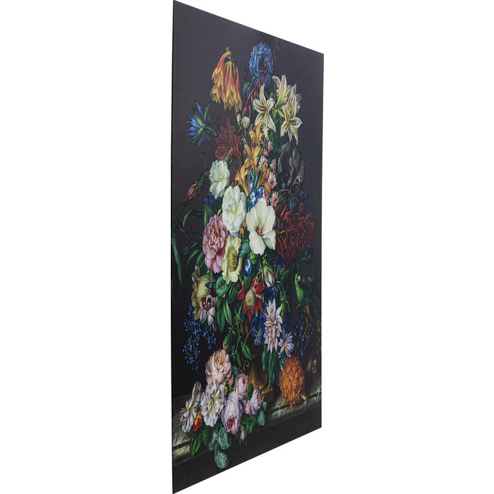 Quadro in vetro donna fiorata in su 80x120 - immagine 2