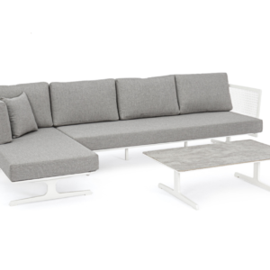 Set salotto da esterno angolare bianco biz
