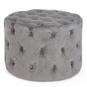 Pouf lory capitonnè griogio Ø60
