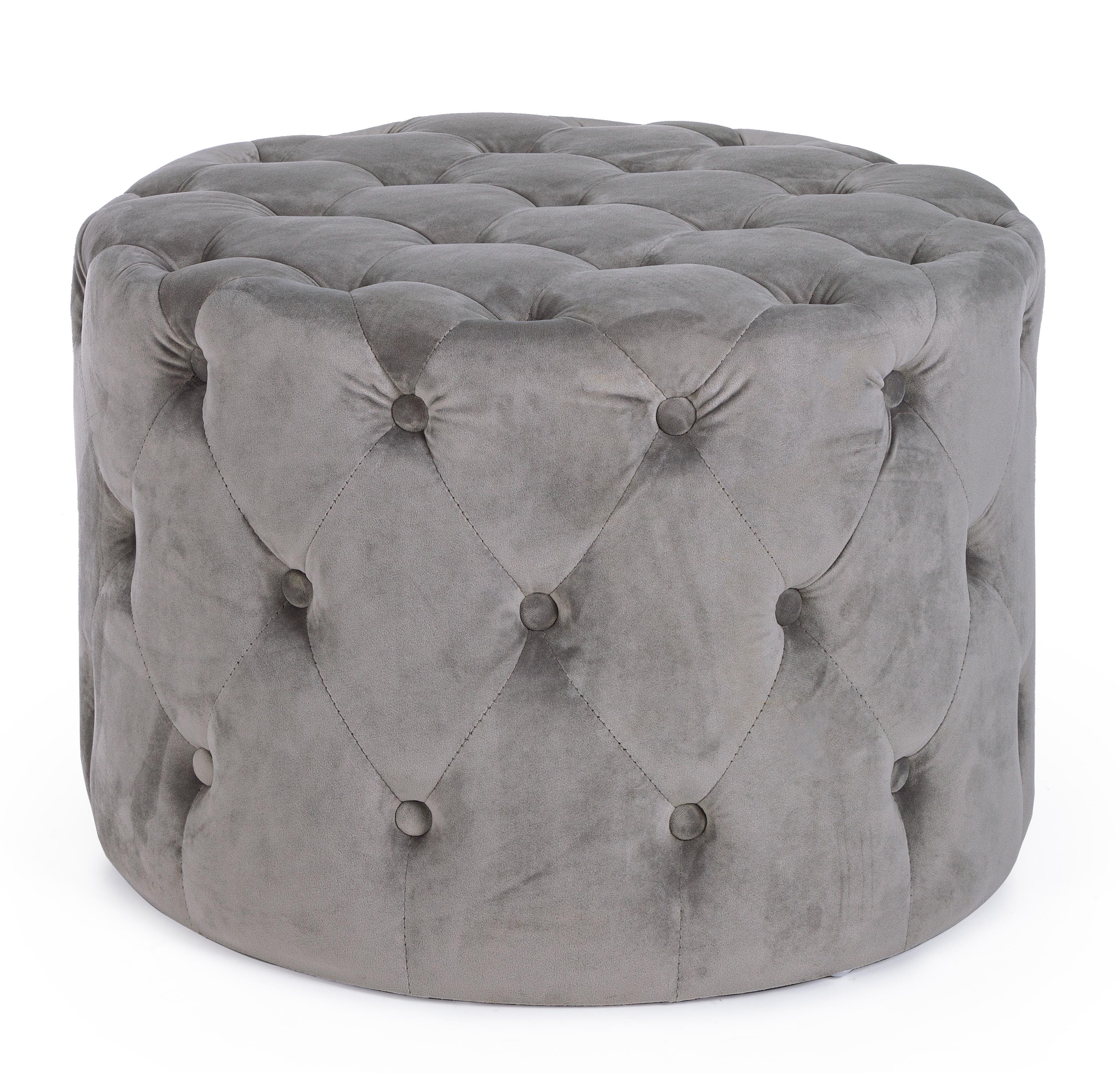 Pouf lory capitonnè griogio Ø60