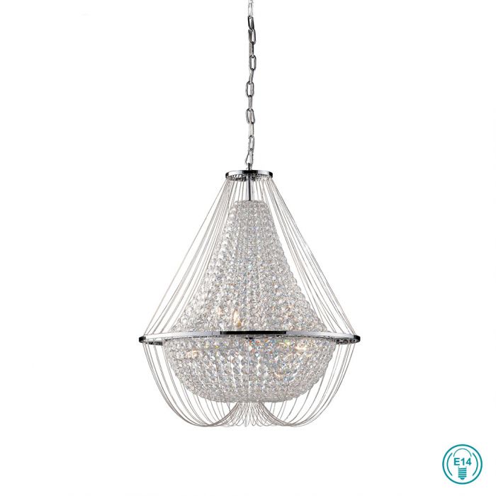 Lampadario a sospensione Vienna cromo 45