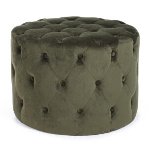 Pouf lory capitonnè verde Ø60