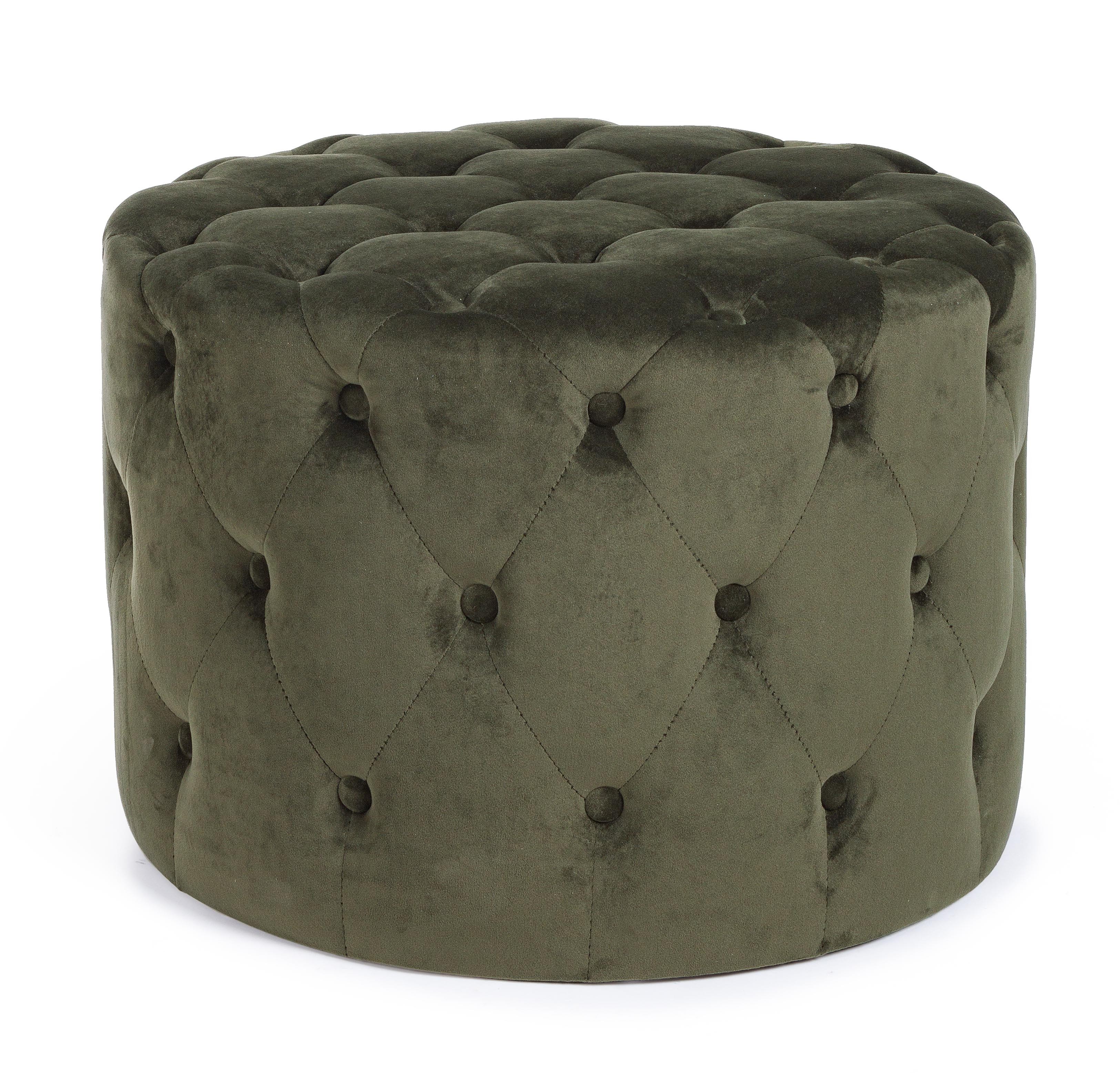 Pouf lory capitonnè verde Ø60