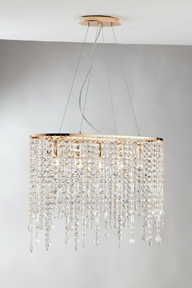 Lampadario a sospensione breeze oro con cristalli