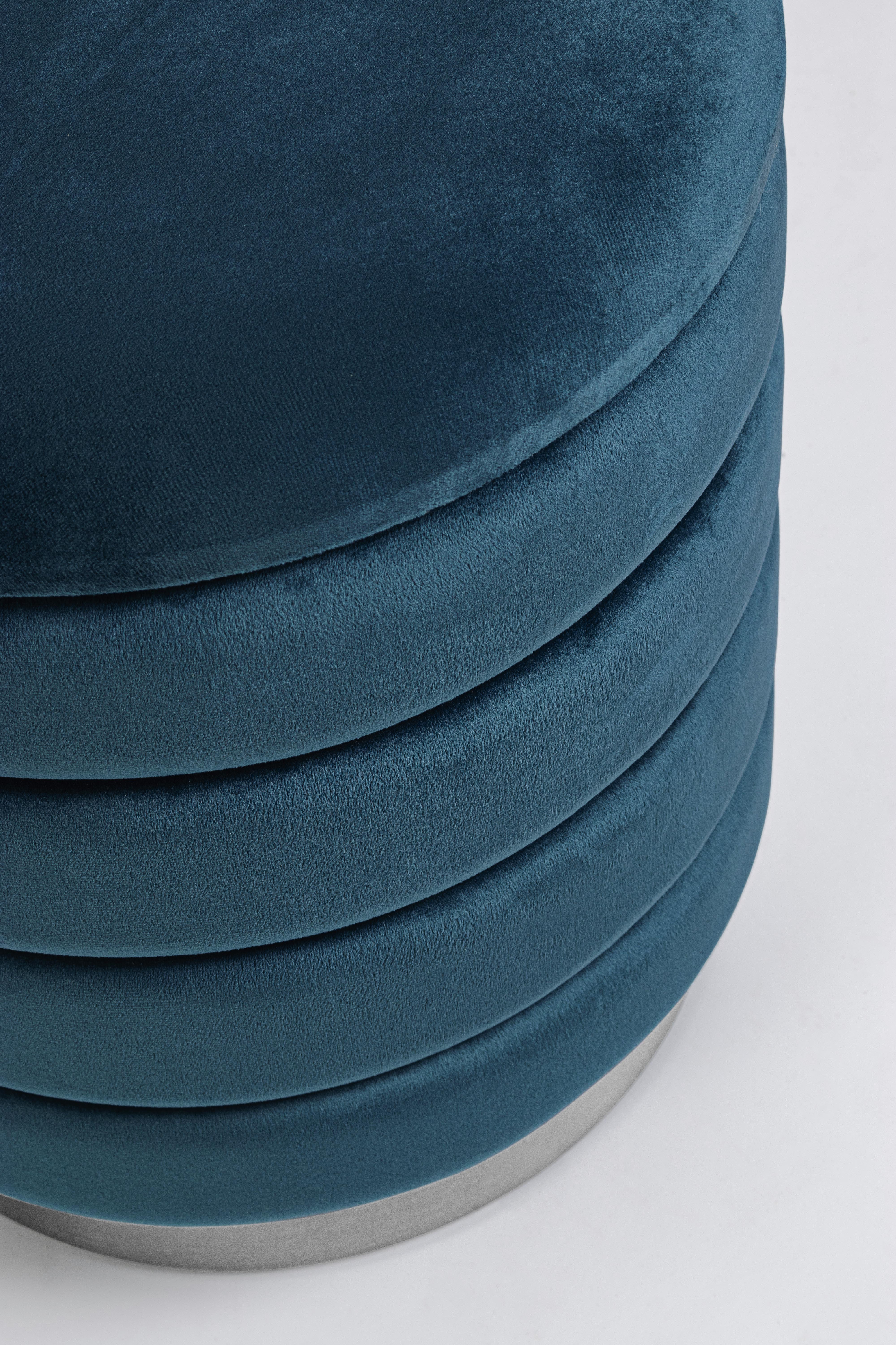 Set 2 pouf contenitori navy Ø36-ø40 - immagine 3