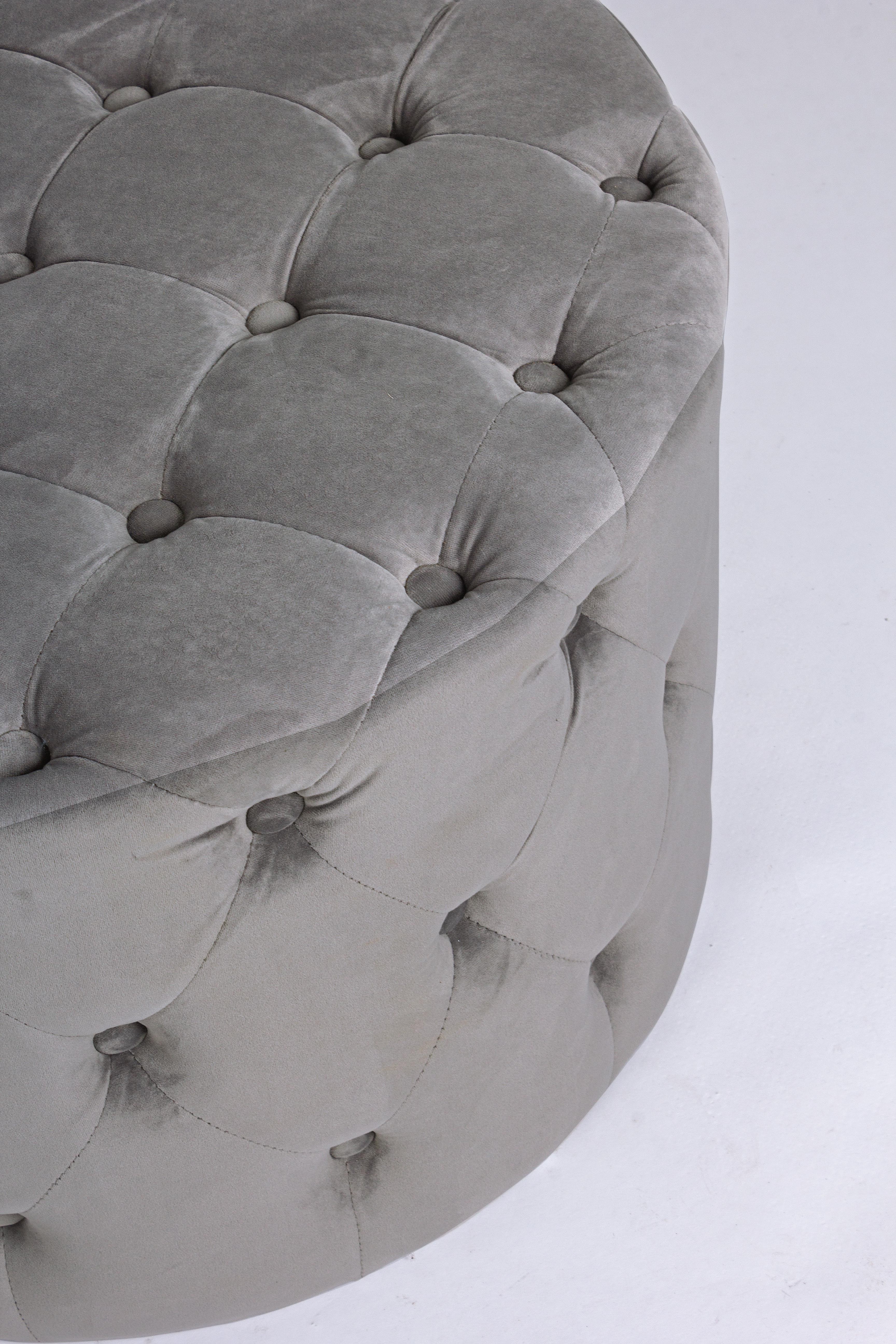 Pouf lory capitonnè griogio Ø60 - immagine 2