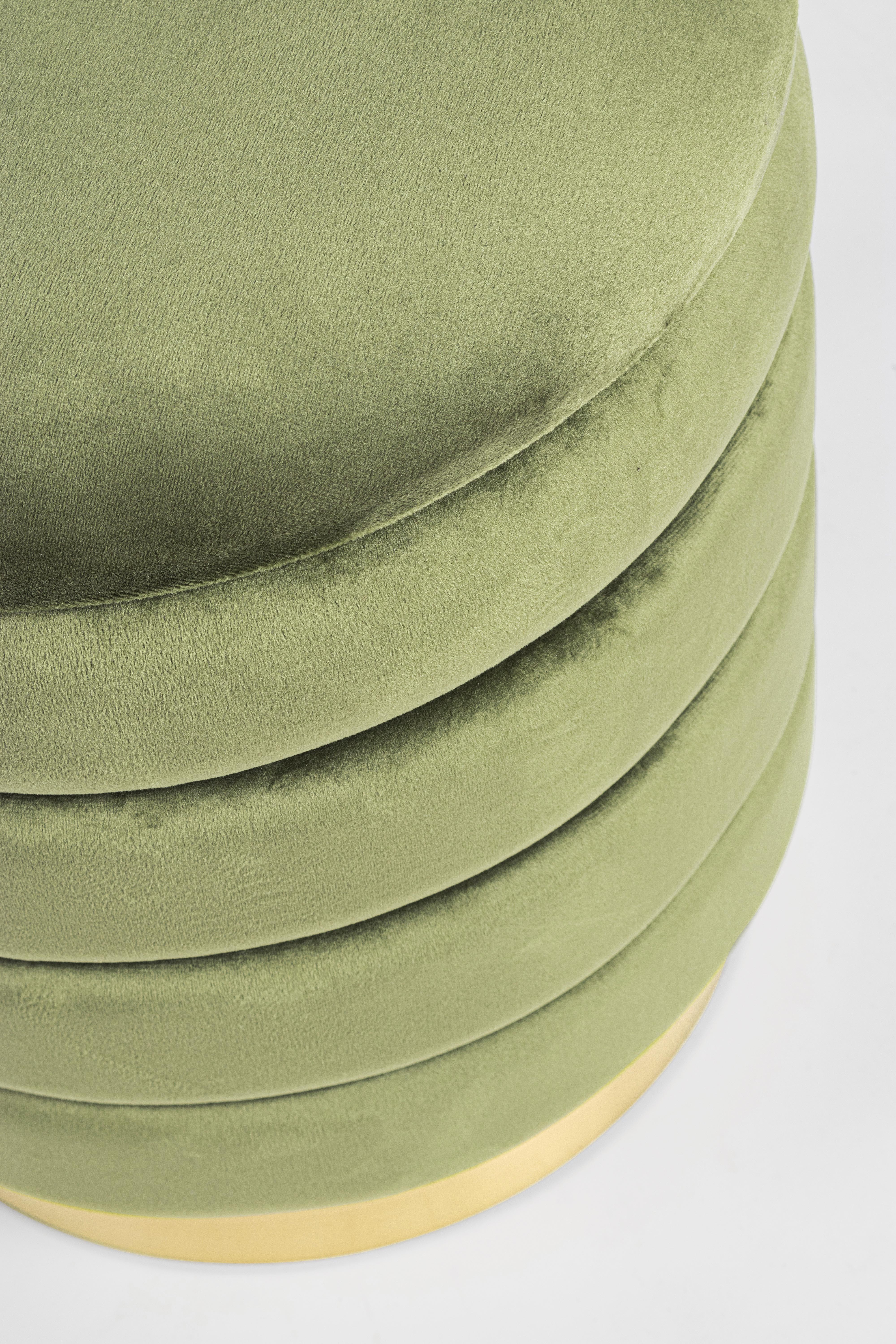 Set 2 pouf contenitori oliva base oro Ø36-ø40 - immagine 2