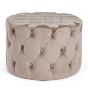 Pouf lory capitonnè tortora Ø60