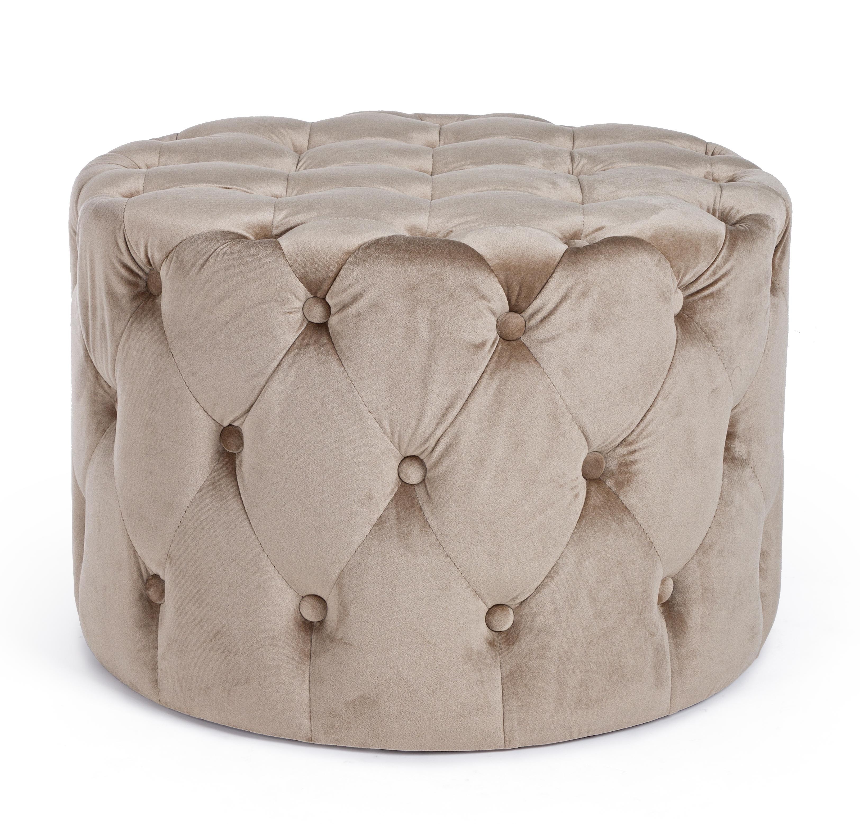 Pouf lory capitonnè tortora Ø60