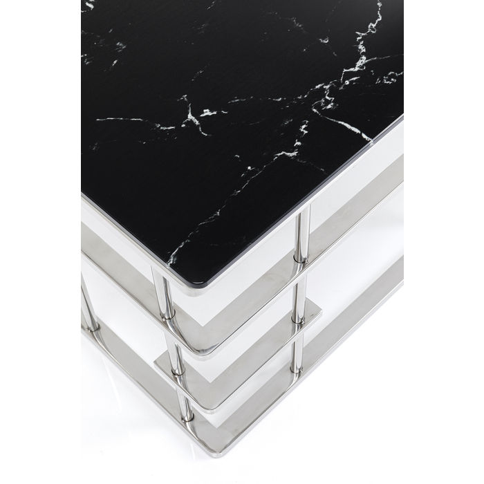 Tavolino capital nero e argento Ø60cm - immagine 7