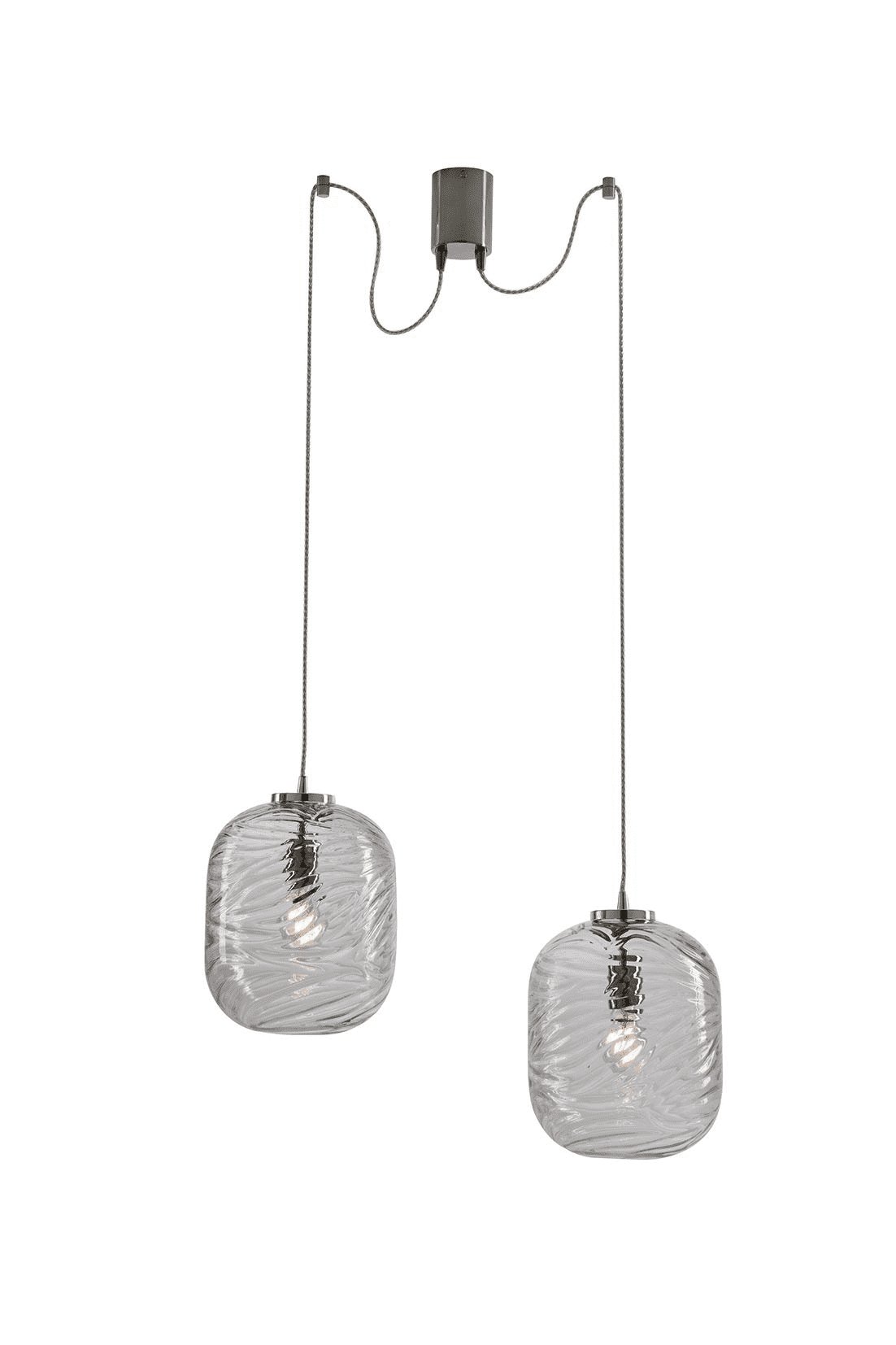 Lampadario doppia sospensione Nereide trasparente - immagine 2