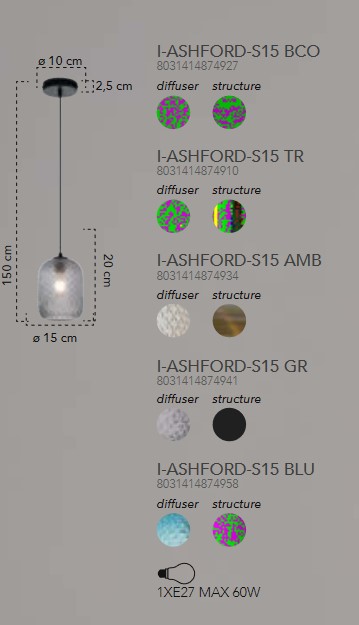 Lampadario a sospensione Ashford ⌀15 - immagine 2