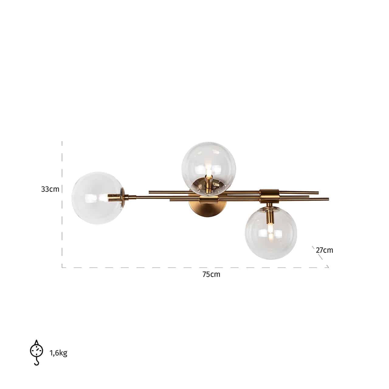 Applique sfere oro rich - immagine 2