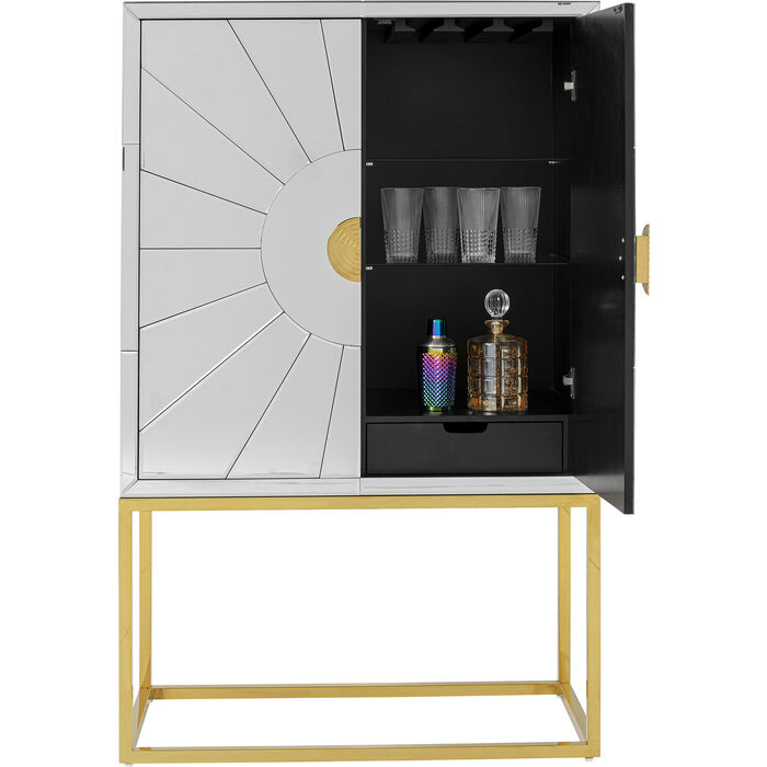 Armadio bar specchiato e oro - immagine 4
