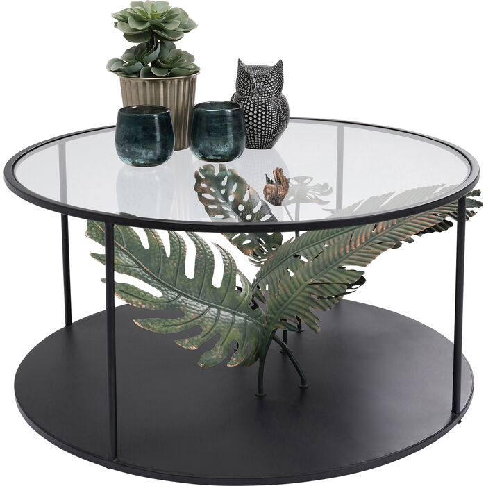Tavolino palme nero Ø80cm K