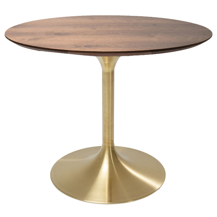 Tavolo noce-ottone Ø90cm k - immagine 2
