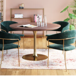Tavolo noce-ottone Ø90cm k