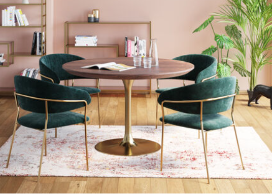 Tavolo noce-ottone Ø90cm k