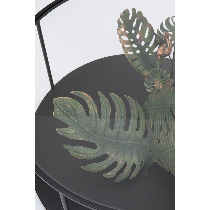 Tavolino palme nero Ø80cm K - immagine 3