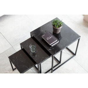 Set 3 tavolini black est