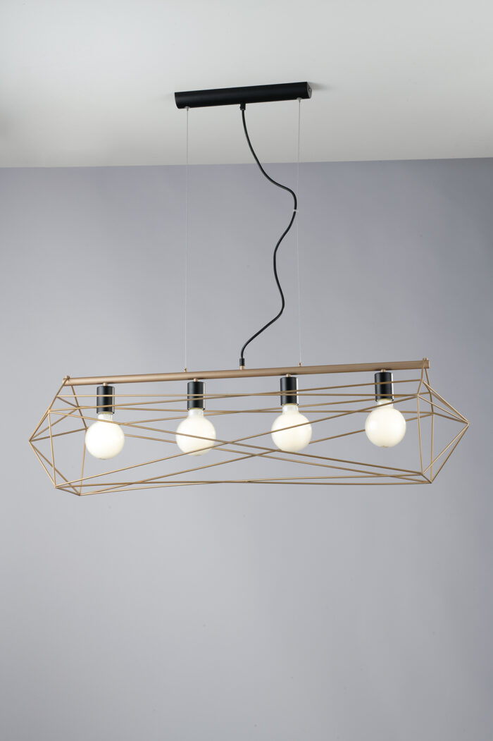 Sospensione abraxas oro 4 luci