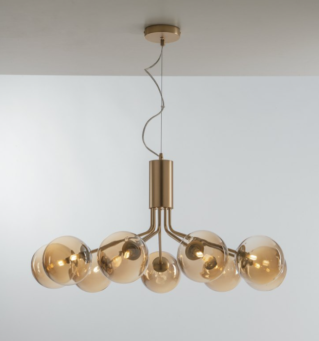 Sospensione Honey 9 luci ottone
