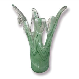 Vaso in vetro di murano verde