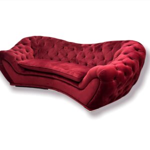 Divano curvo rosso