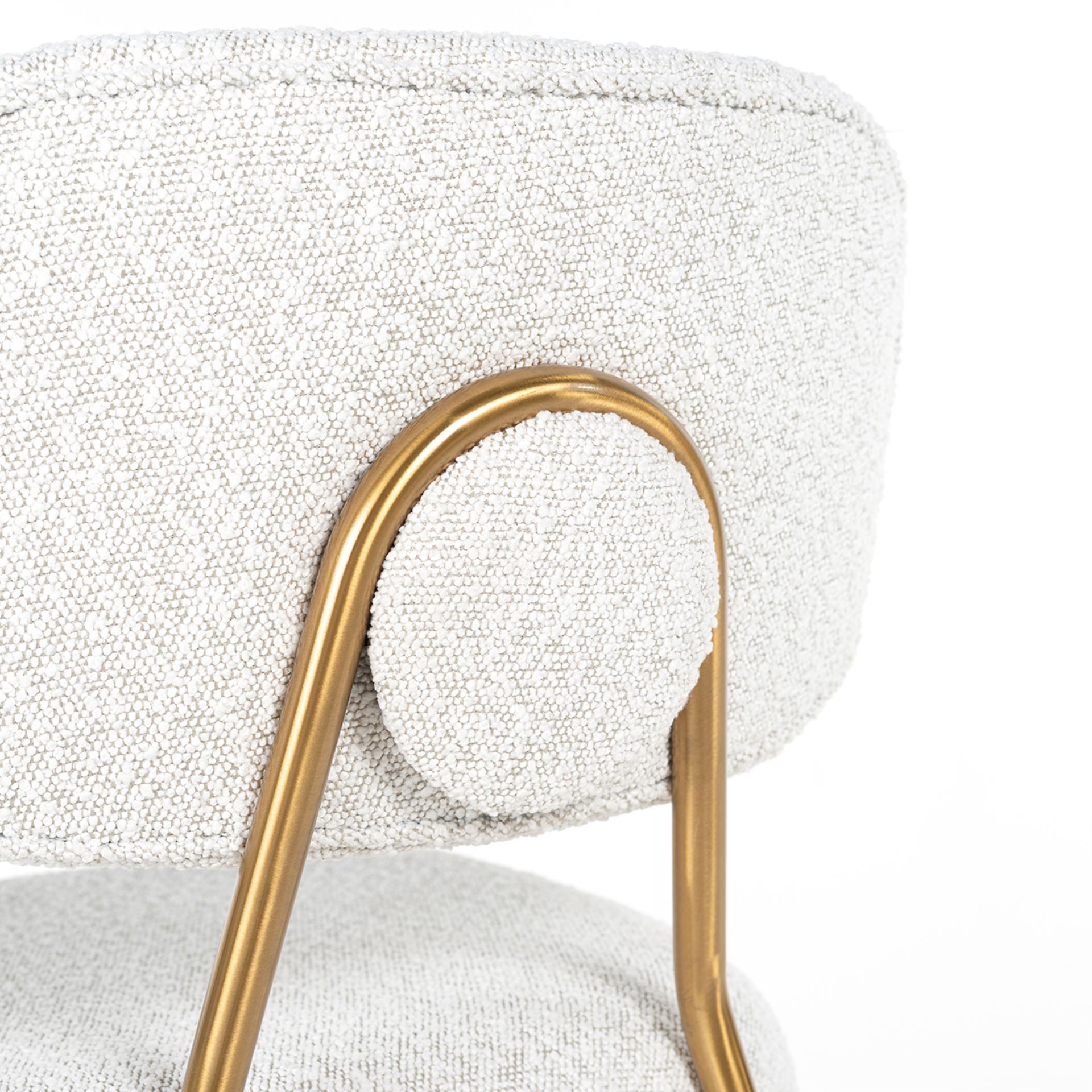 Sgabello Teddy bianco e oro - immagine 2