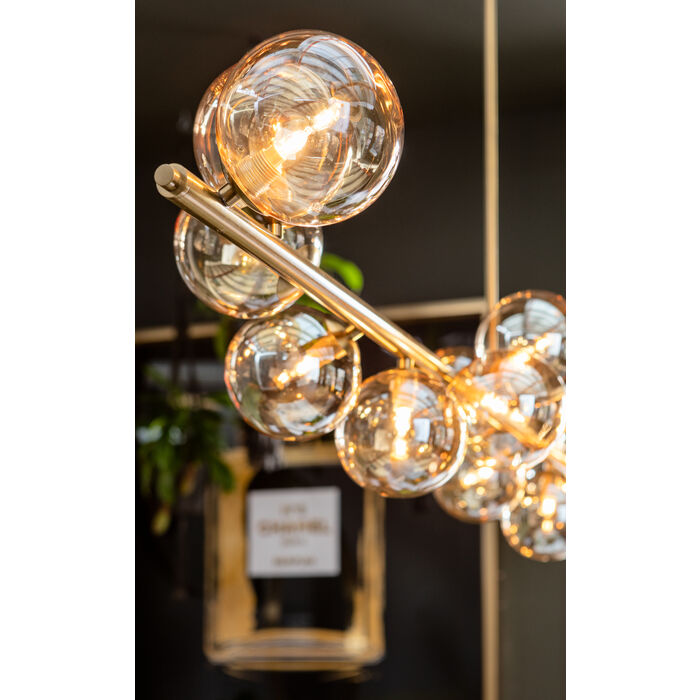 Lampadario 14 sfere gold