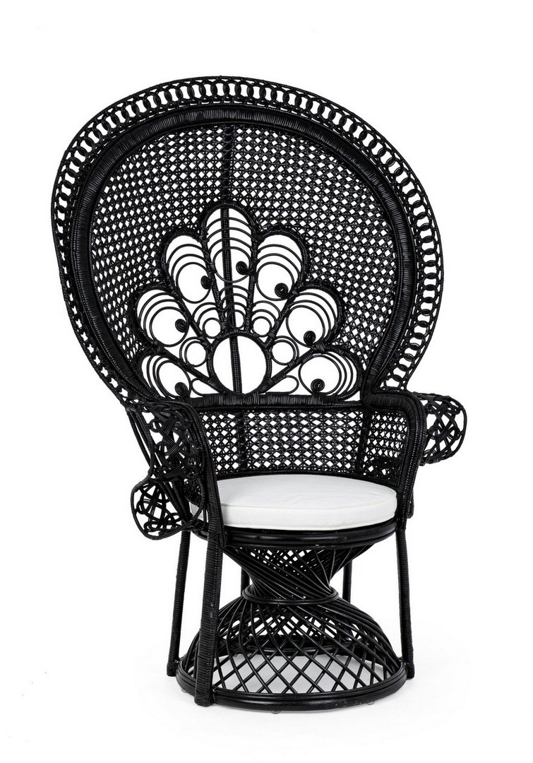 Poltrona Peacock Nera - immagine 4
