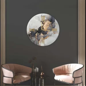 Quadro con orologio Fluida black