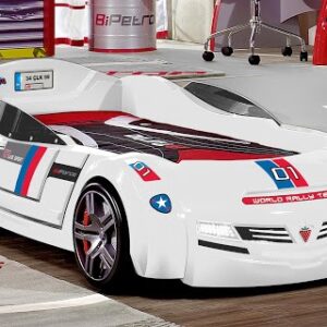 Letto Auto bianco con fari led