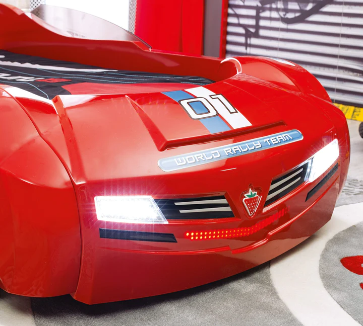 Letto Auto rosso con fari led - immagine 2