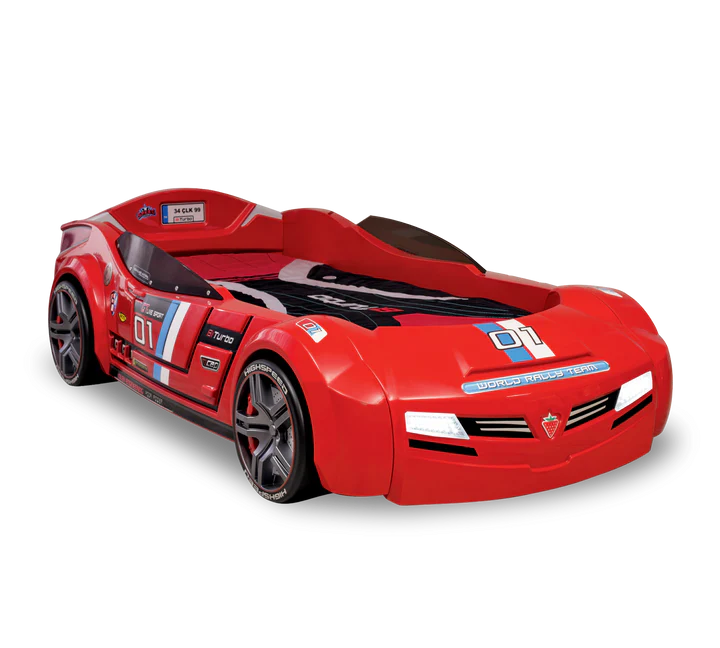 Letto Auto rosso con fari led - immagine 5