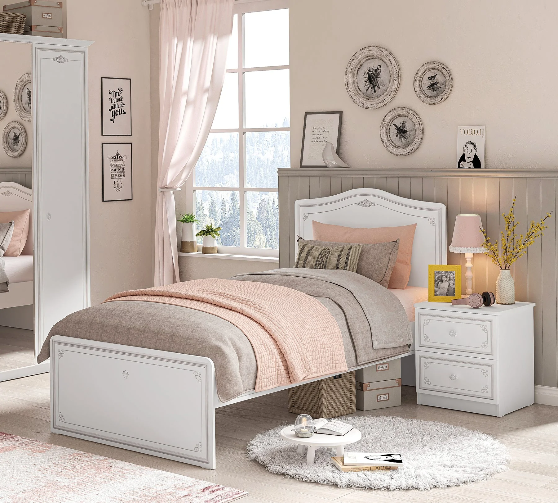 Letto Fiaba grigio