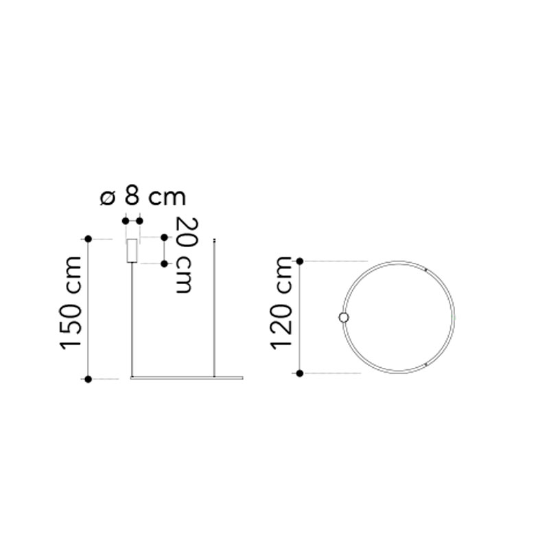 Sospensione Led Hoop oro 120cm - immagine 3