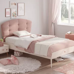 Letto Elena con testiera imbottita - Non contenitore 100x200, Curva