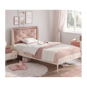 Letto Elena con testiera imbottita - Non contenitore 100x200, Rettangolare