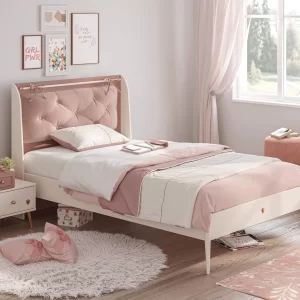 Letto Elena con testiera imbottita - Non contenitore 120x200, Rettangolare