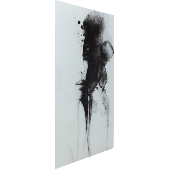 quadro inchiostro donna bianco e nero - immagine 2