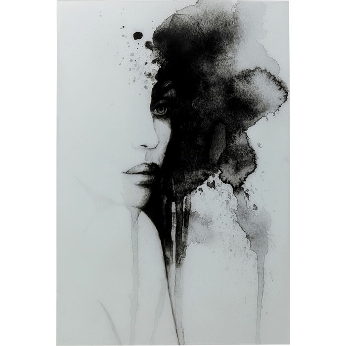 quadro inchiostro donna bianco e nero