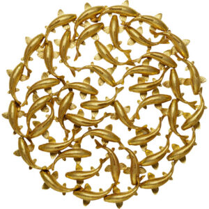 Scultura da parete fish gold Ø160cm