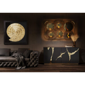 Madia nera crepe oro